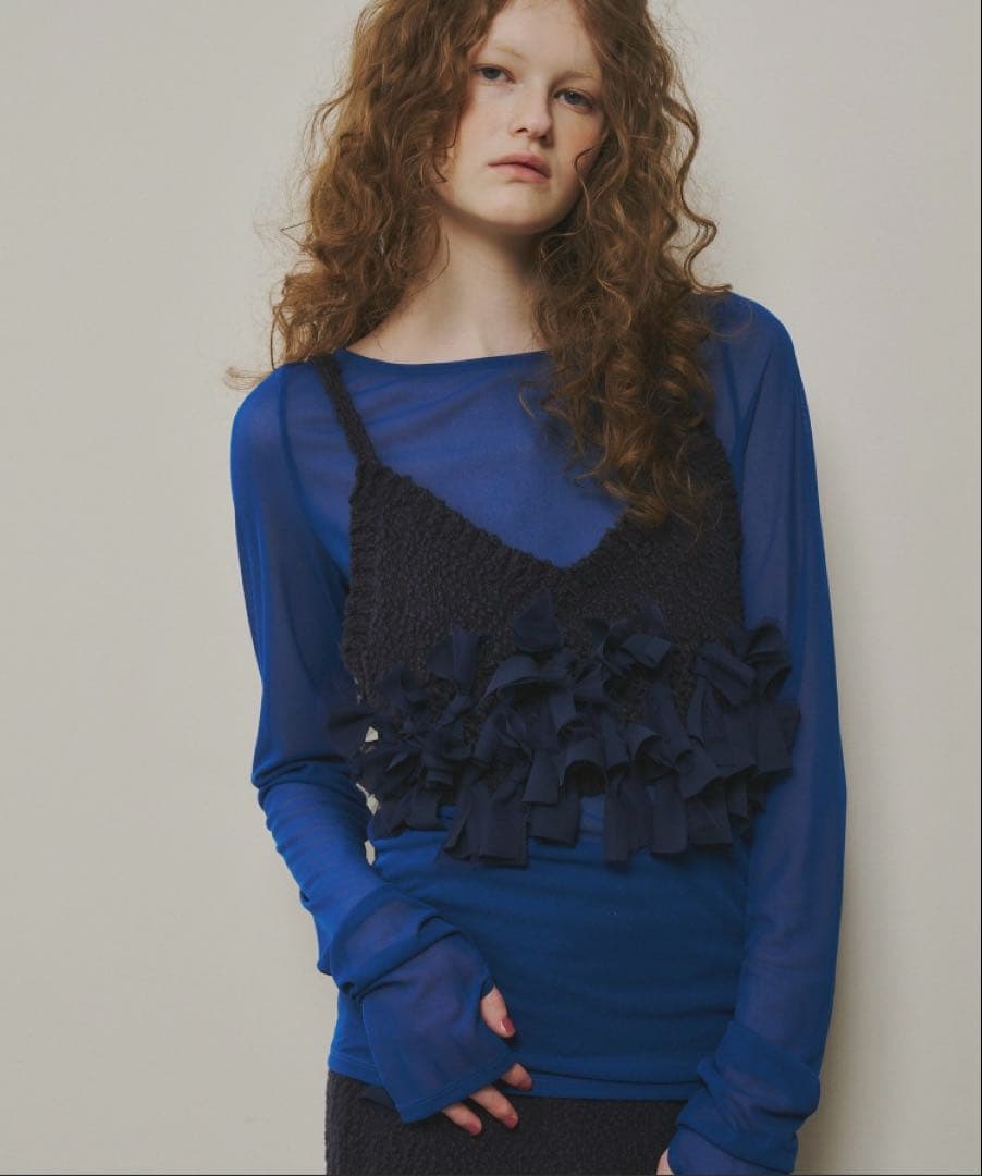 美品☆メニーリボンニットビスチェ☆J1U by LA BELLE ETUDE