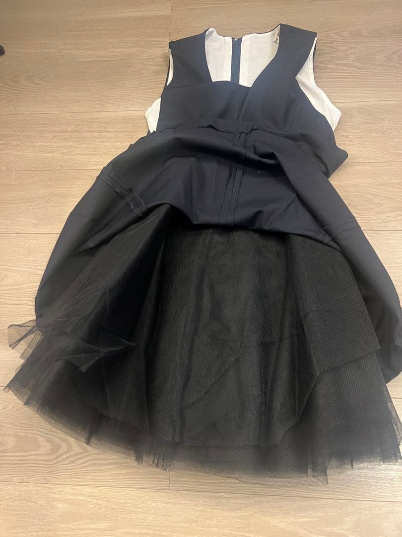 亀*井様 コムデギャルソン　ドレス　ノースリーブ　チュール　ブラック　M