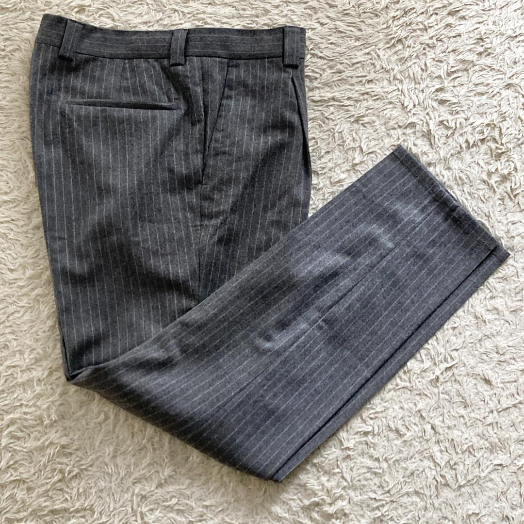 ブルネロクチネリ　パンツ　46　ストライプ　グレー　LEISURE FIT