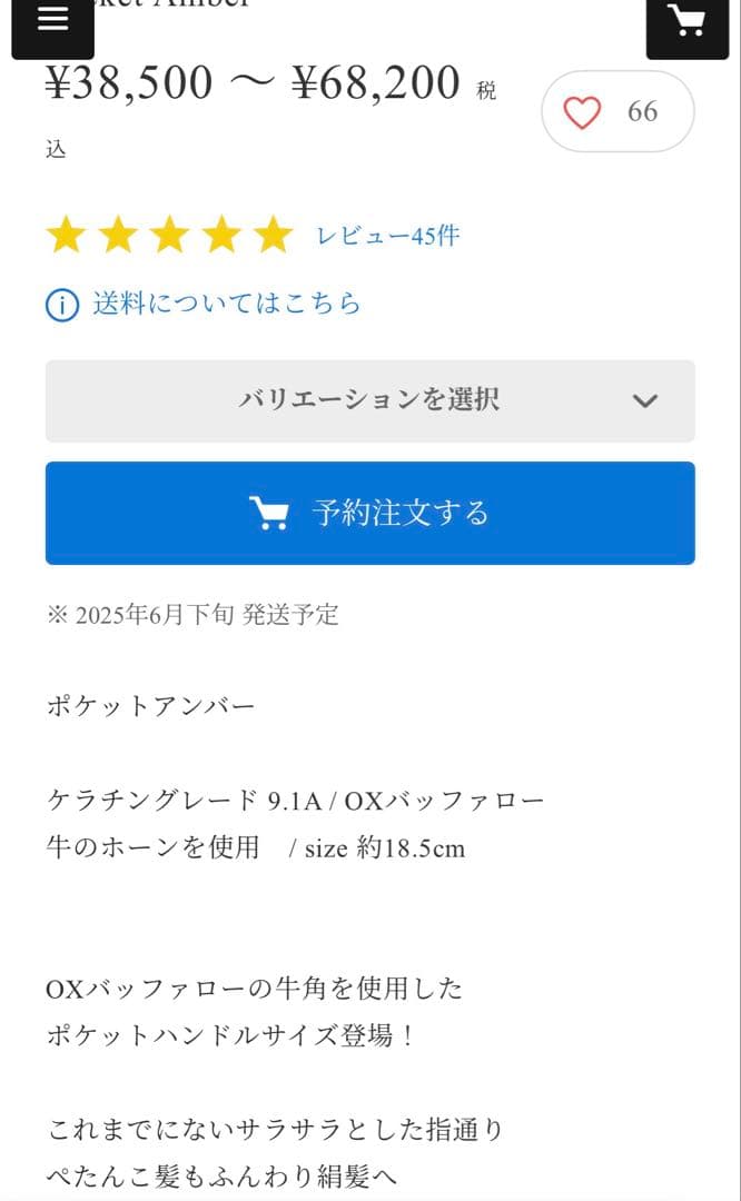 美品 ステファニーコーム Pocket Amber