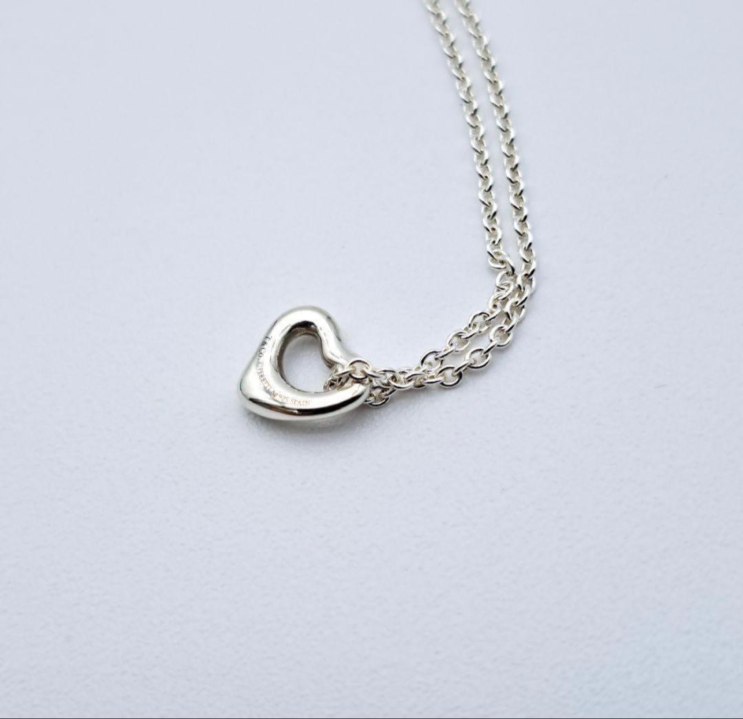 美品 TIFFANY ティファニー ネックレス オープンハート 一番小さいハート