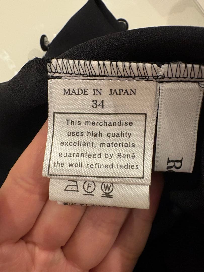 ルネ Rene 黒リボンドットブラウス 美品