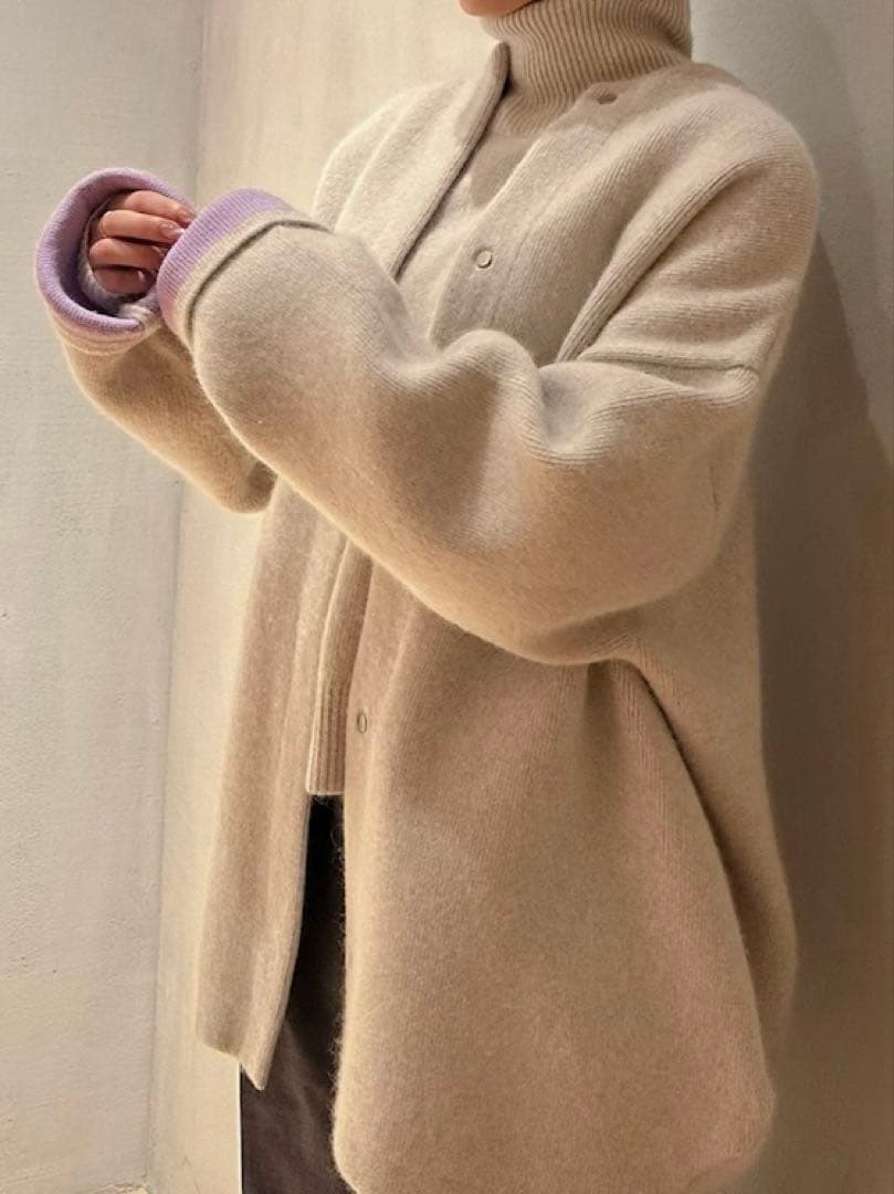 ベーシックCNラクーンミックスダブルフェイスカーディガン ELENDEEK