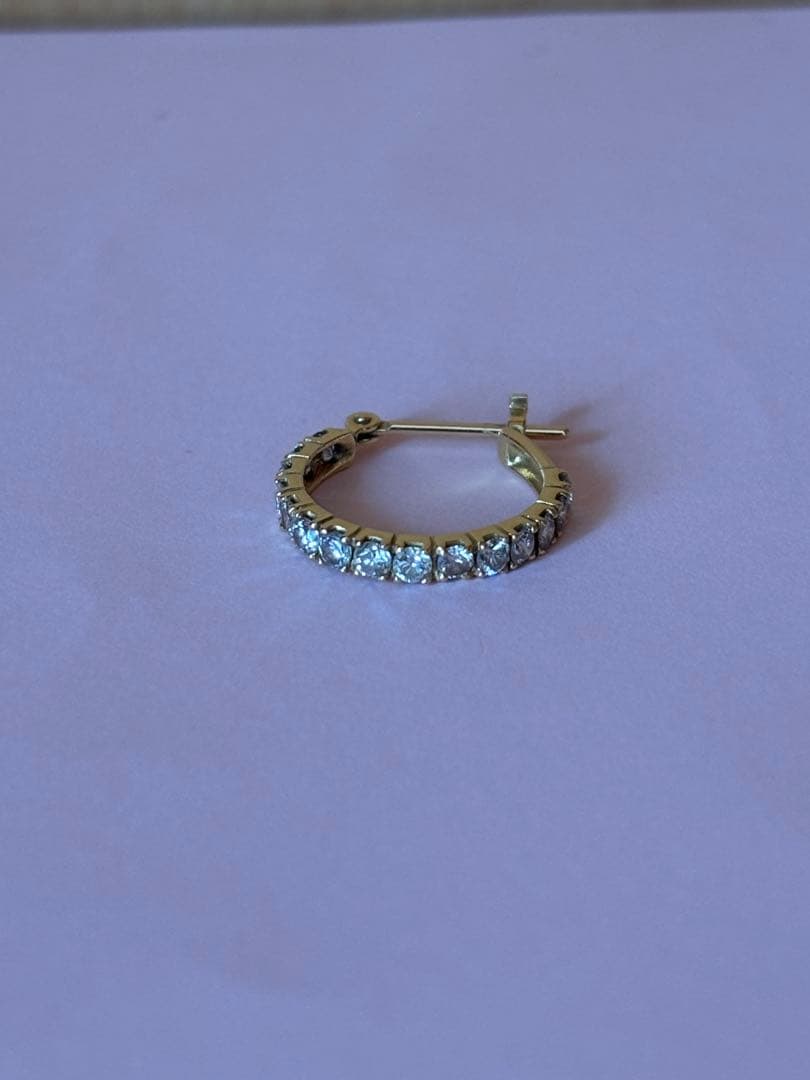 ダイヤモンド　フープピアス⭐️18K 0.5カラット　片耳