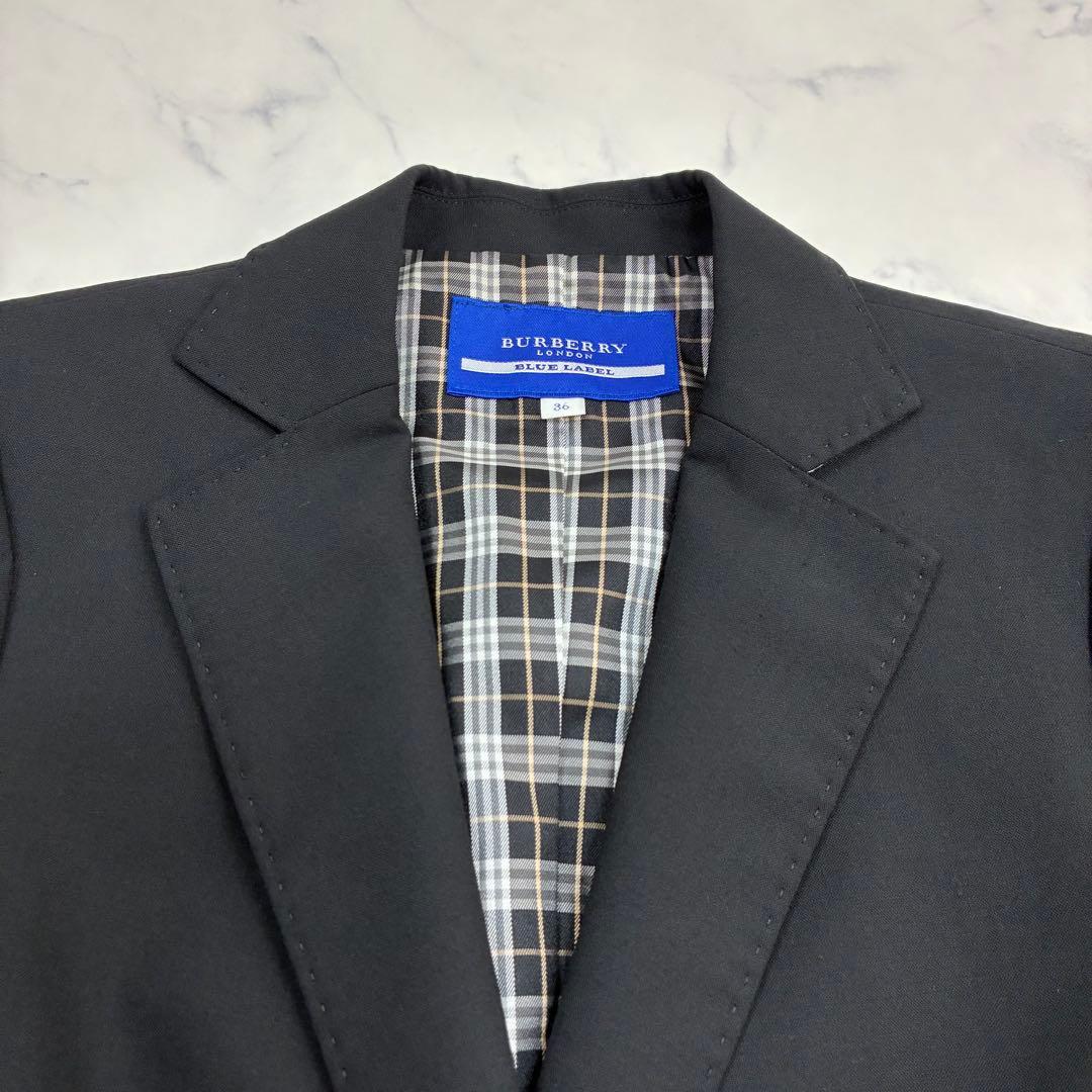 美品✨バーバリーブルーレーベル スカートスーツ　セットアップ　裏地チェック　36