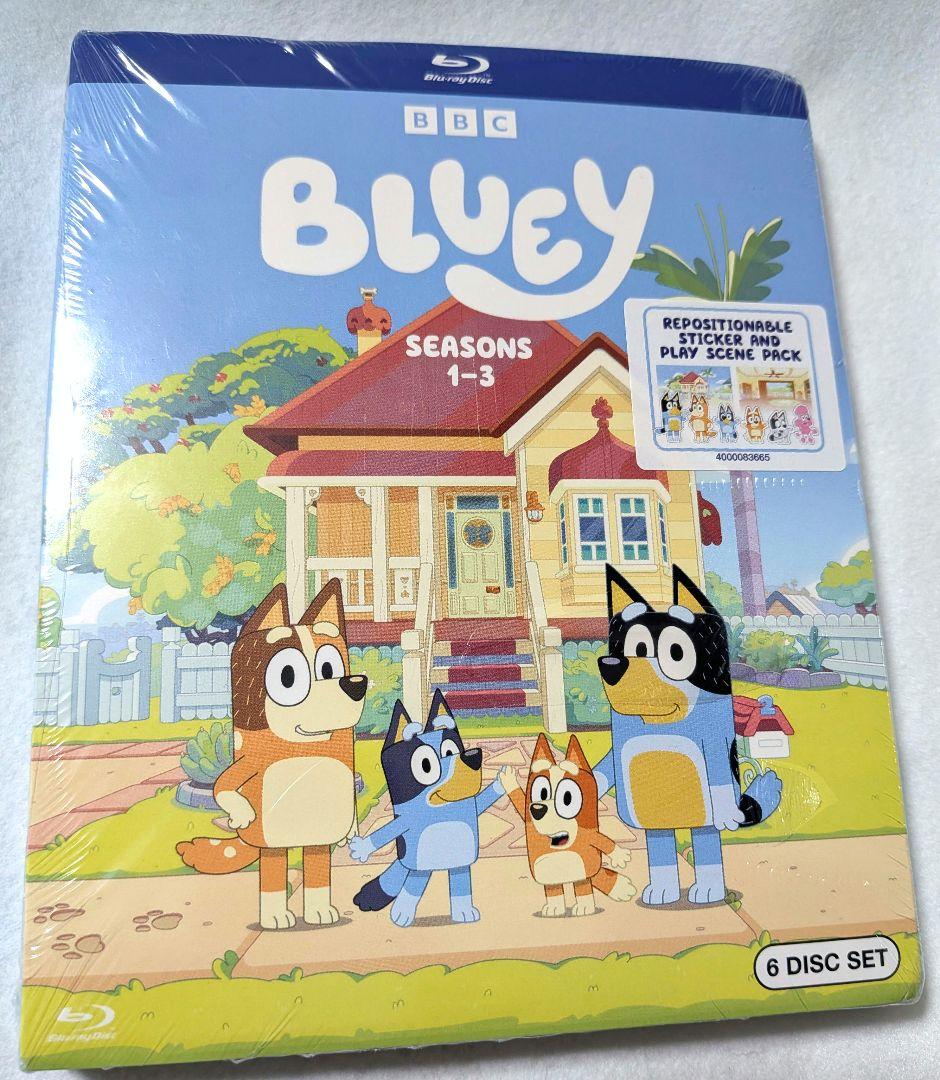 新品 ブルーレイ Bluey ブルーイ シーズン1-3 英語版 154話 6枚組