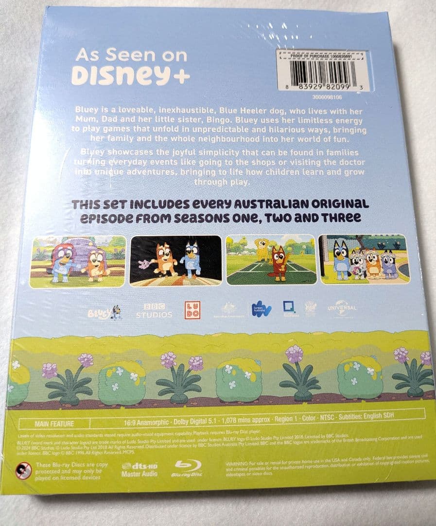 新品 ブルーレイ Bluey ブルーイ シーズン1-3 英語版 154話 6枚組