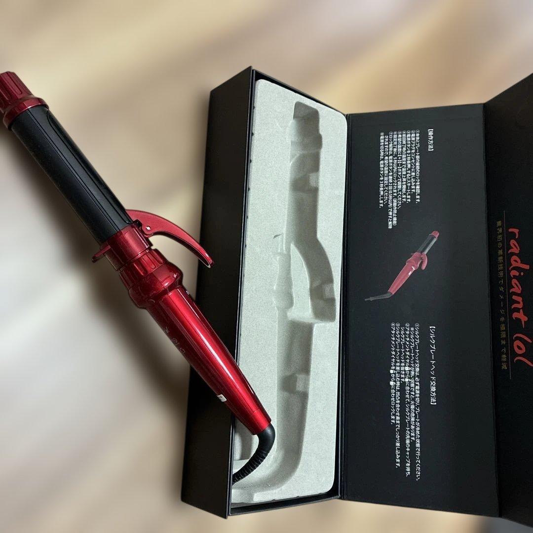 radiant lol カールヘアアイロン 赤黒　32ミリ