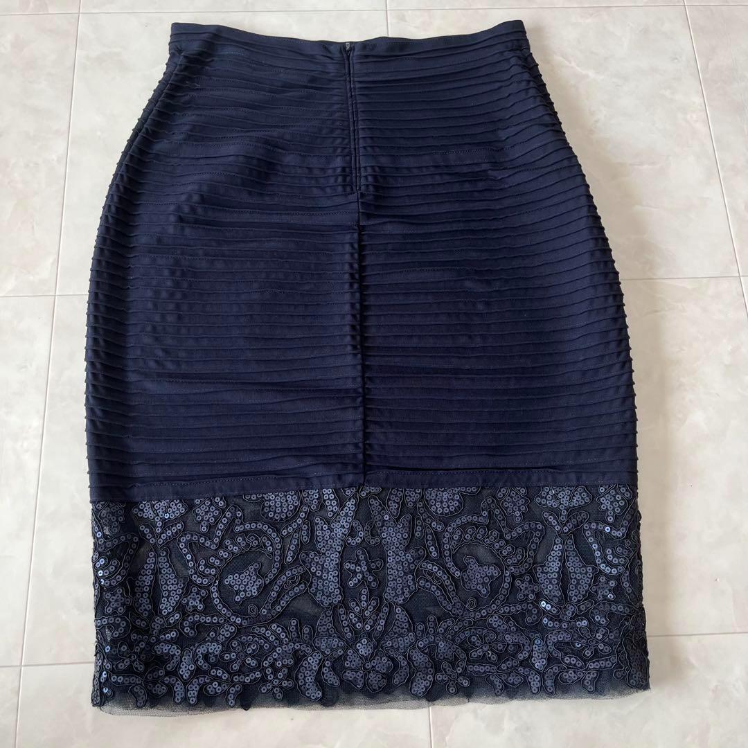 タダシショージ　ぺプラムドレス セパレート S&XS 濃紺　パーティ