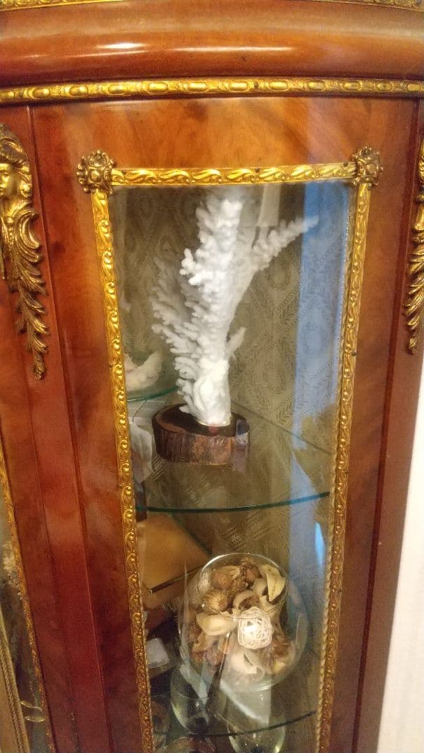 【高級輸入家具①】スペイン製 ガラスキャビネット キュリオケース ショーケース