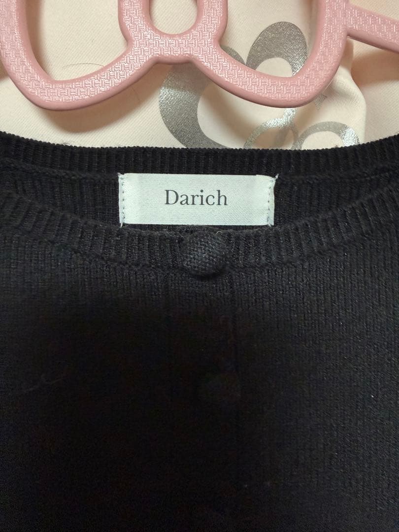 ダーリッチ　ビジューケープニットミニワンピース　Darich ブラック