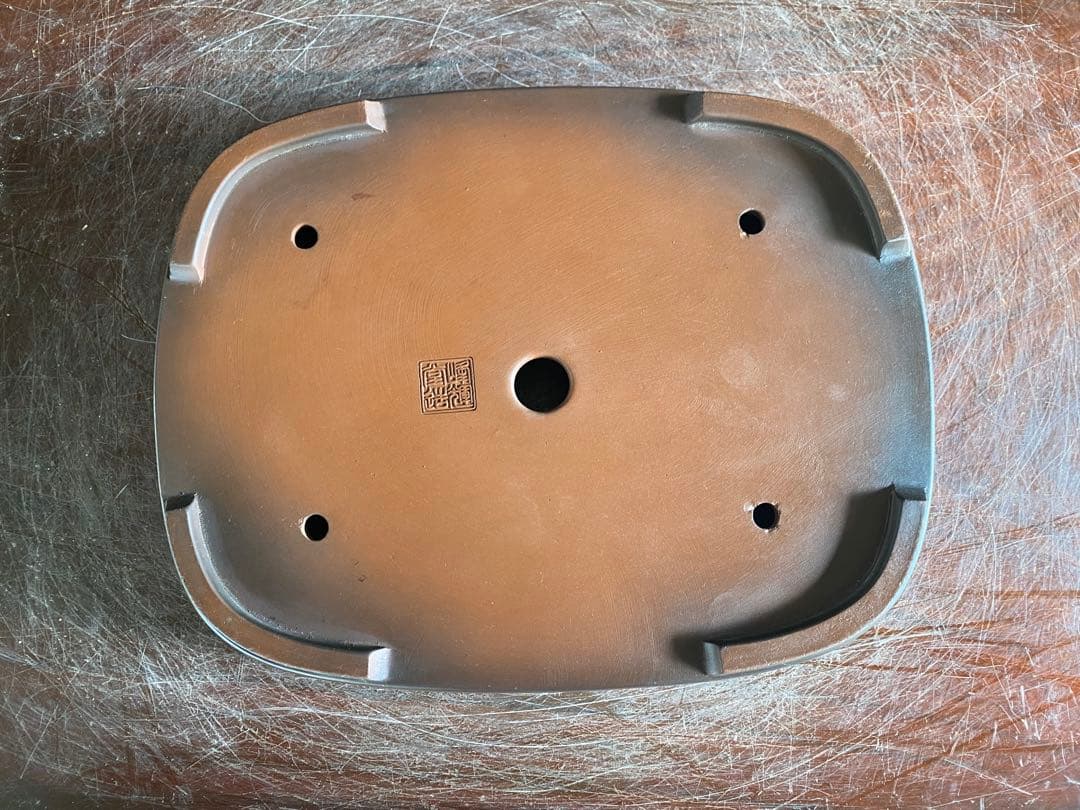 白木盆栽園　峰輝堂　盆栽鉢　横24.3センチ　鉢和鉢盆栽趣味陶器盆器植木鉢