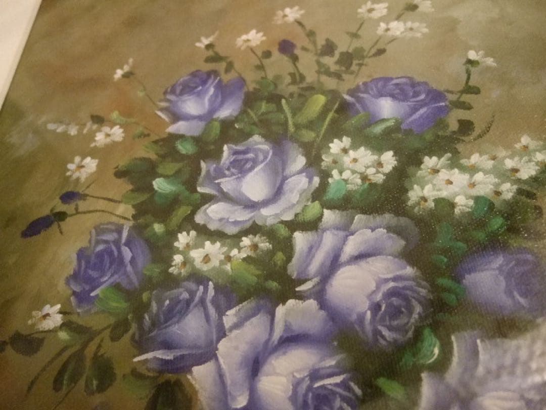 青い薔薇の絵　絵画