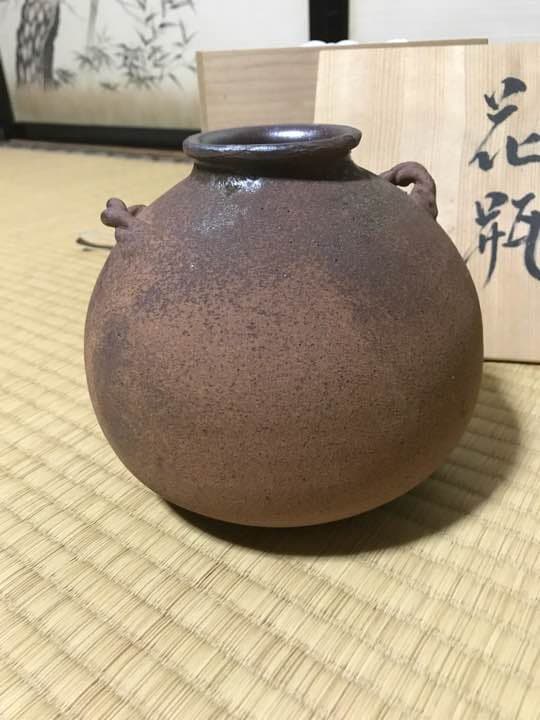 工芸品 Kutani ware vase by Takashi Kitamura