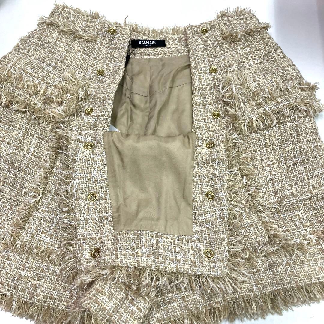 ⭐️新品タグ付き⭐️BALMAIN ラメ入りツイード ハイウエストショートパンツ