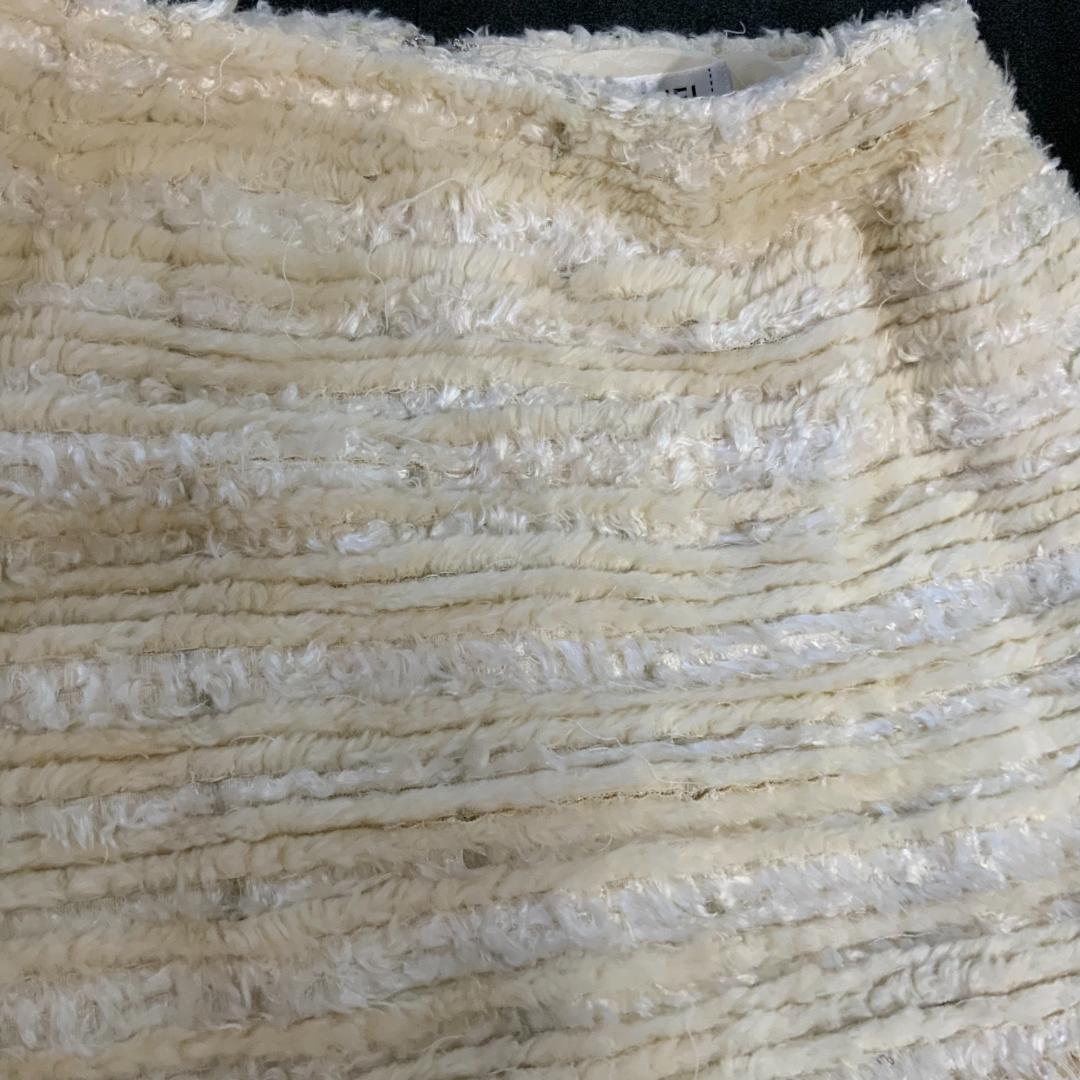 CHANEL ツイード フリンジ付き ミルキーミニスカート