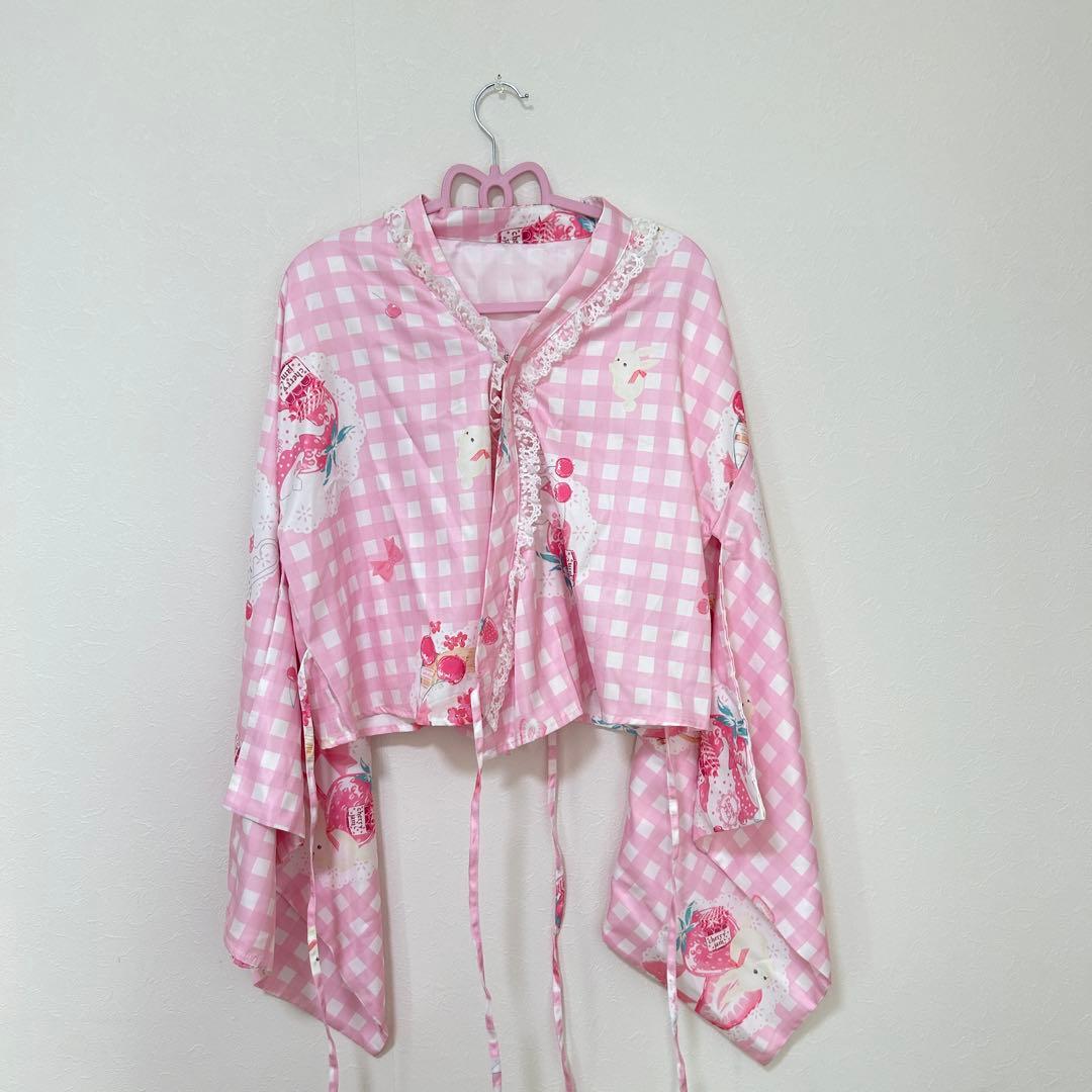 ToAlice いちごギンガムチェック浴衣セット ピンク