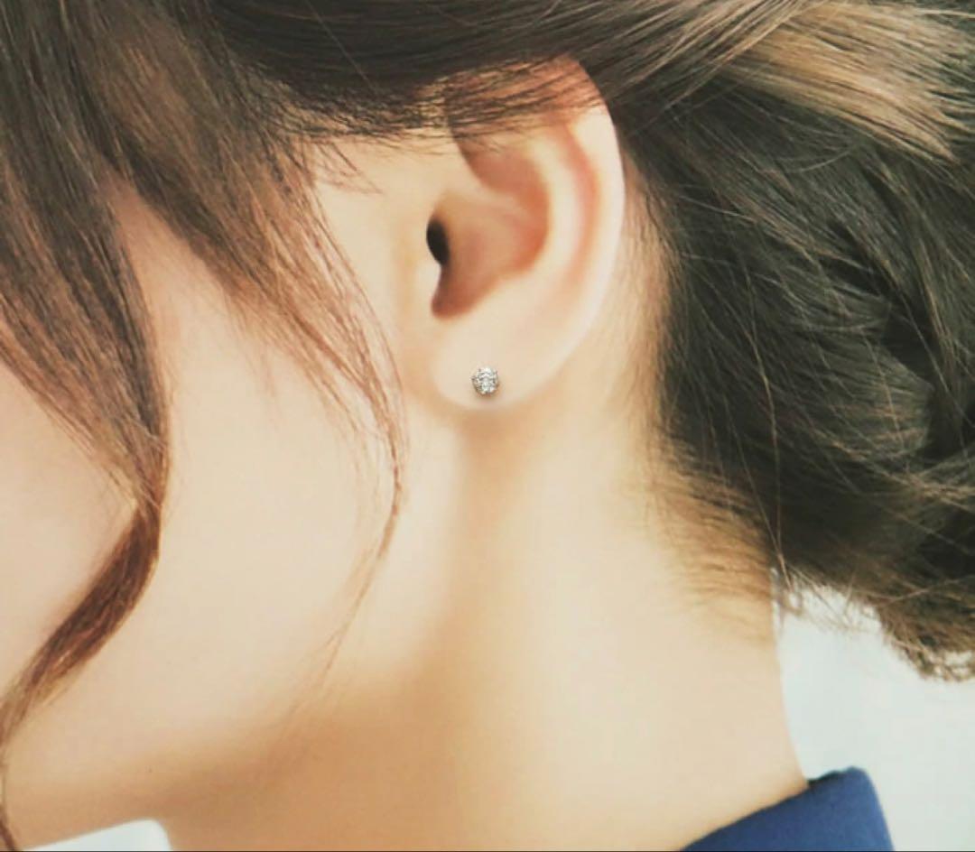 新品未使用 Pt900 天然ダイヤモンド D0.25 ピアス