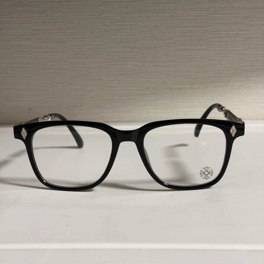 クロムハーツ好き必見 装飾シルバー伊達メガネ サングラス