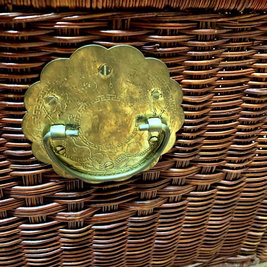 NY/アンティーク籐編・大型衣裳ケース