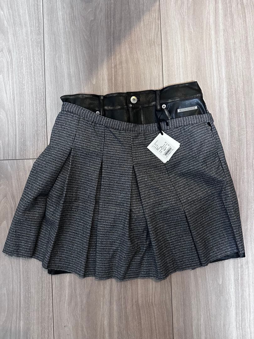 PRANK PROJECT フェイク　レザーコンビ プリーツスカート　新品