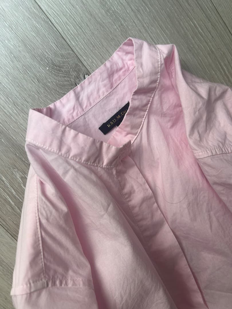 専用R & D.M.Co ガーメントダイフロントオープンシャツドレス 春ワンピ