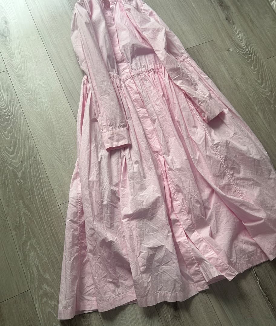 専用R & D.M.Co ガーメントダイフロントオープンシャツドレス 春ワンピ