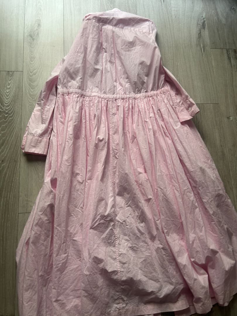 専用R & D.M.Co ガーメントダイフロントオープンシャツドレス 春ワンピ