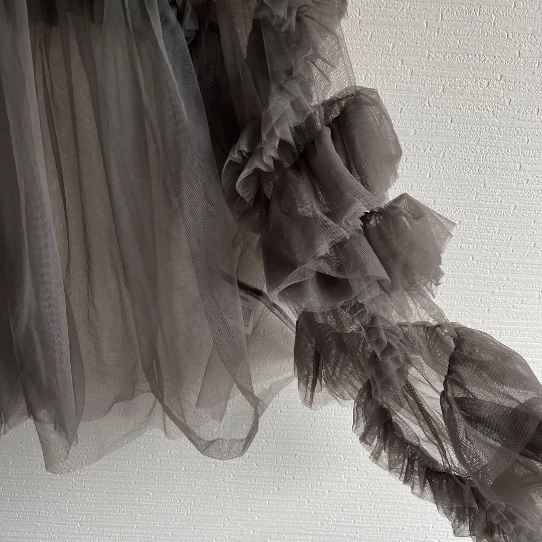 ANDRESD デコラティブチュールトップス　ダブルクロスオールインワン S