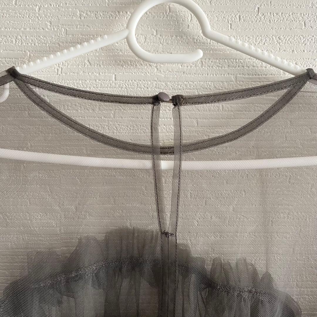 ANDRESD デコラティブチュールトップス　ダブルクロスオールインワン S