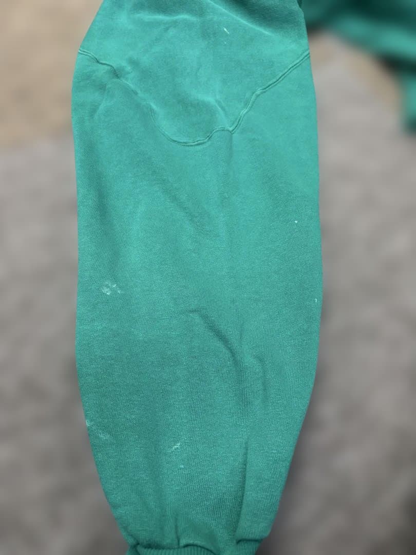 希少Champion グリーン フットボールヨーク スウェットシャツ 90s