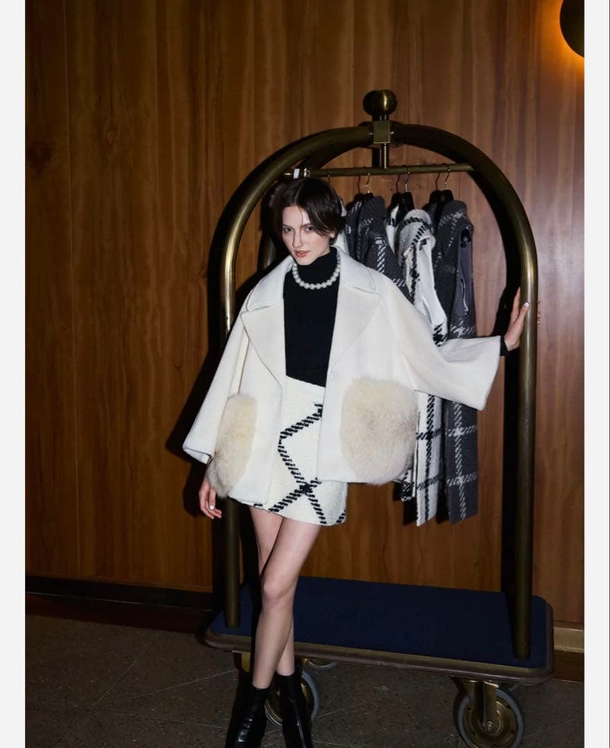 ジャケット・アウター sheller FOX FUR pocket tailored coat