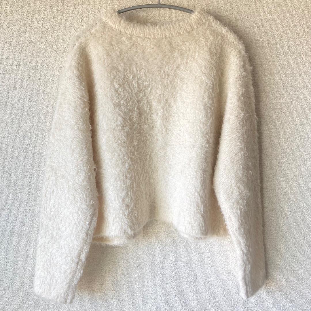新品タグ付き トゥモローランド　アクリルアルパカファー ショートカーディガン 白