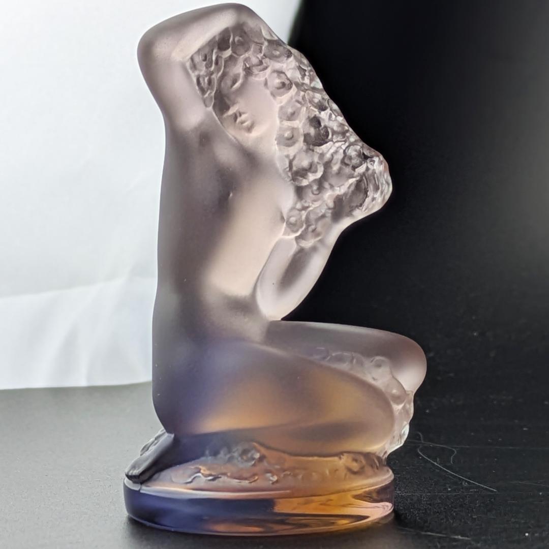 ラリック フロレアル オパルセント ラベンダーフロスト裸婦像ヴィンテージ仏製美品