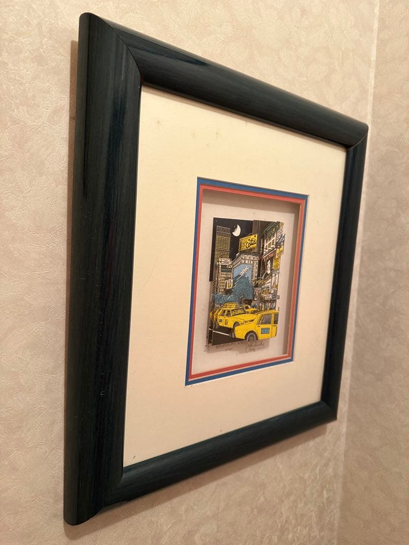 切り抜き絵、額付き、作者名入り