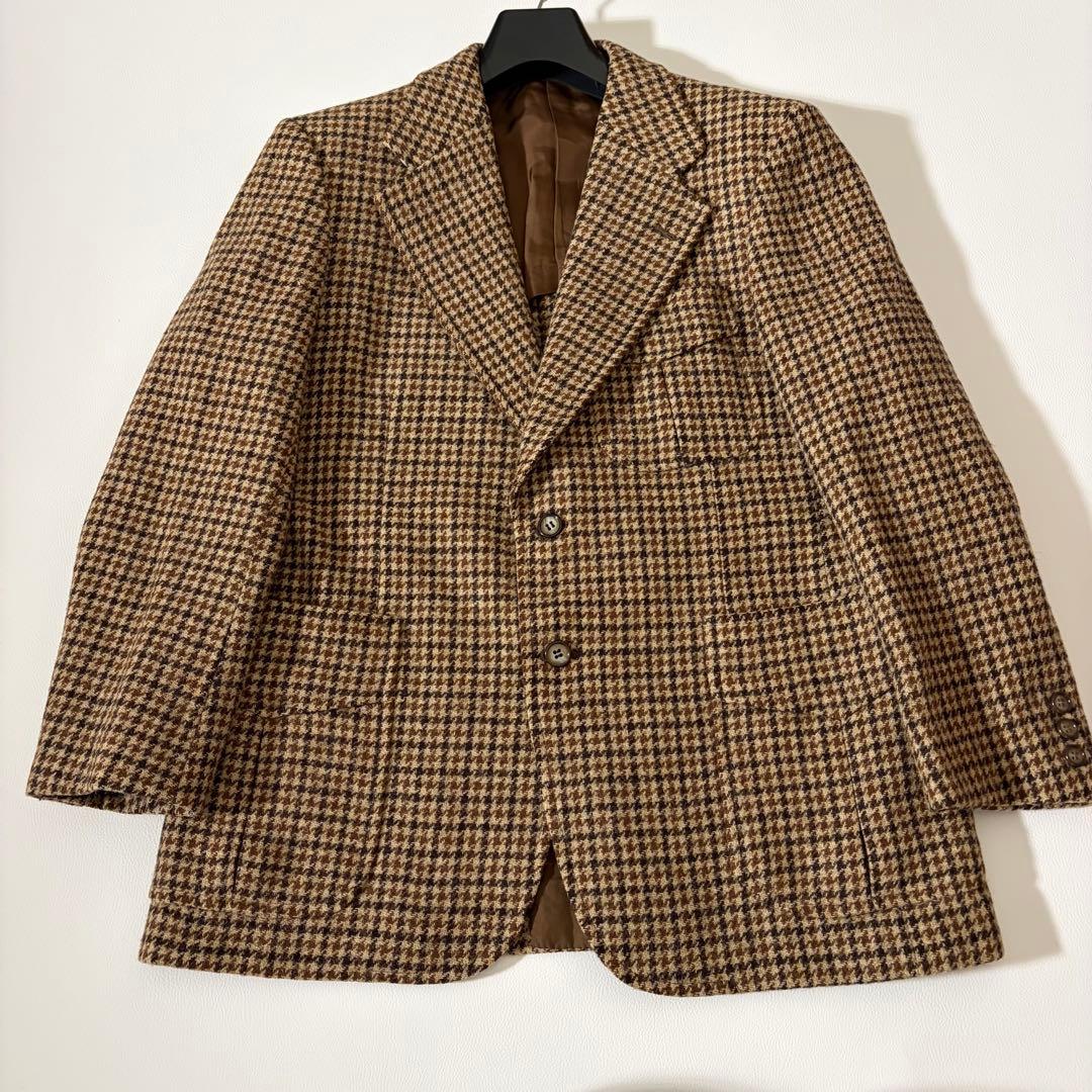 美品 バーバリー ツイードジャケット ハウンドトゥース ブリティッシュ調 AB4