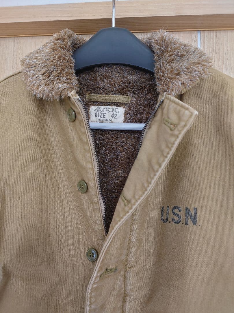 HOUSTON N-1 デッキジャケットオーバーダイ 42 胴回り調整済