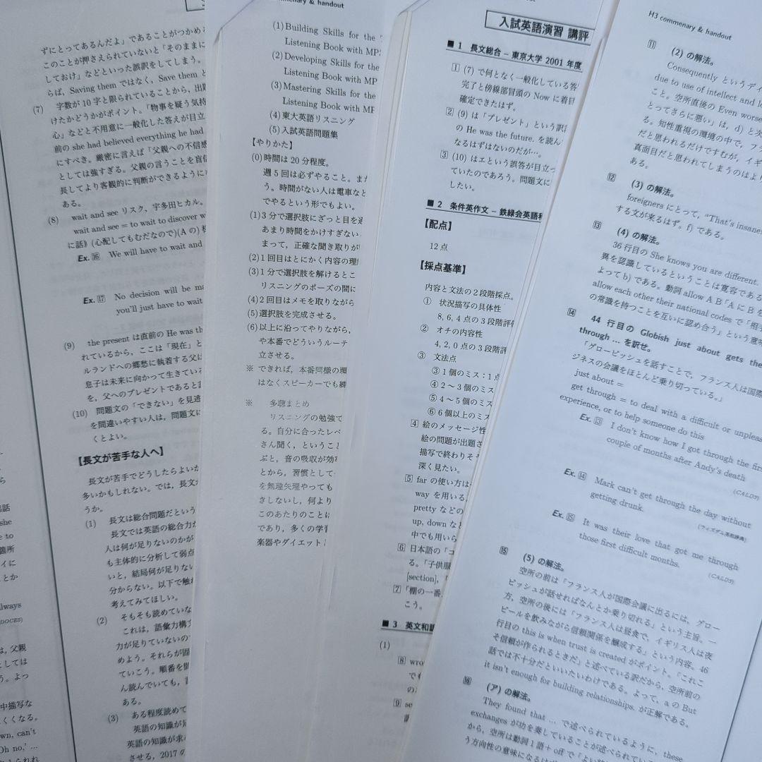 （最新）2024年度　鉄緑会　高3英語プリントフルセット（文理共通）