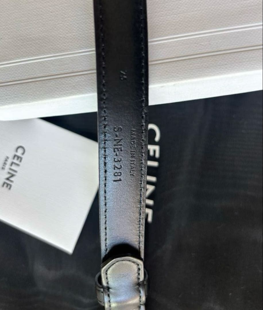 セリーヌ　ベルト　スモールトリオンフ　18mm 75 ブラック