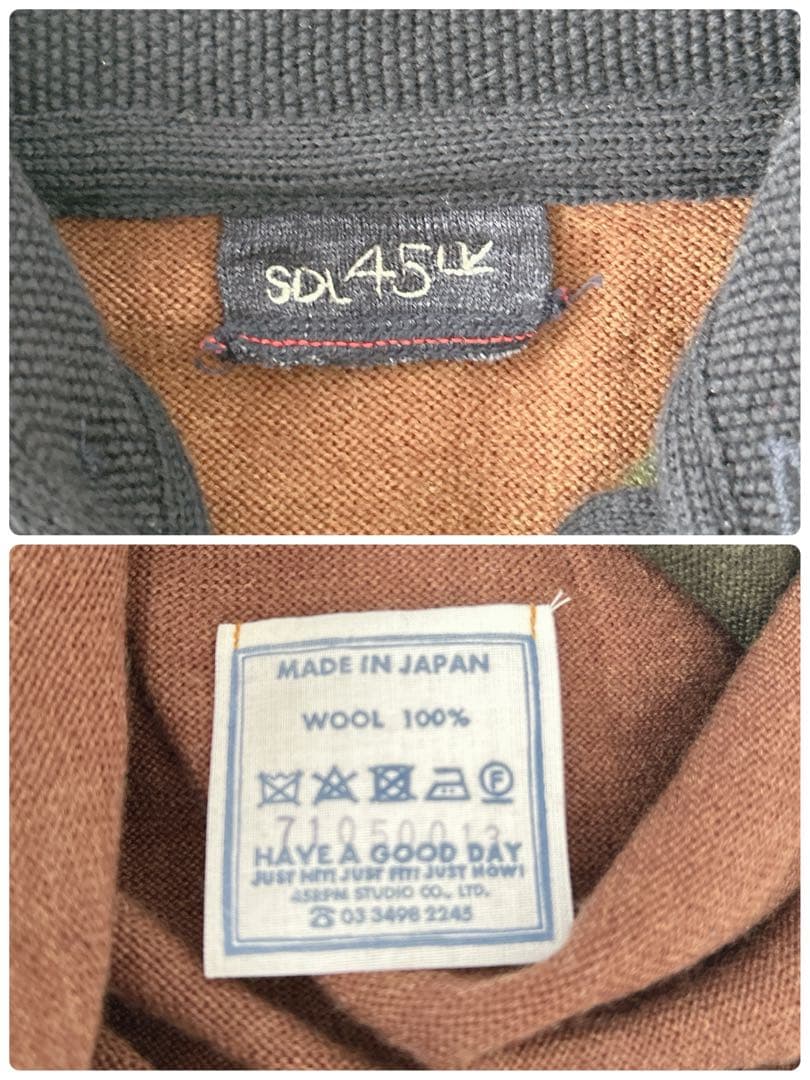 45R★SDL 度詰USモーのニットソードレス ニット　ワンピース　カーキ