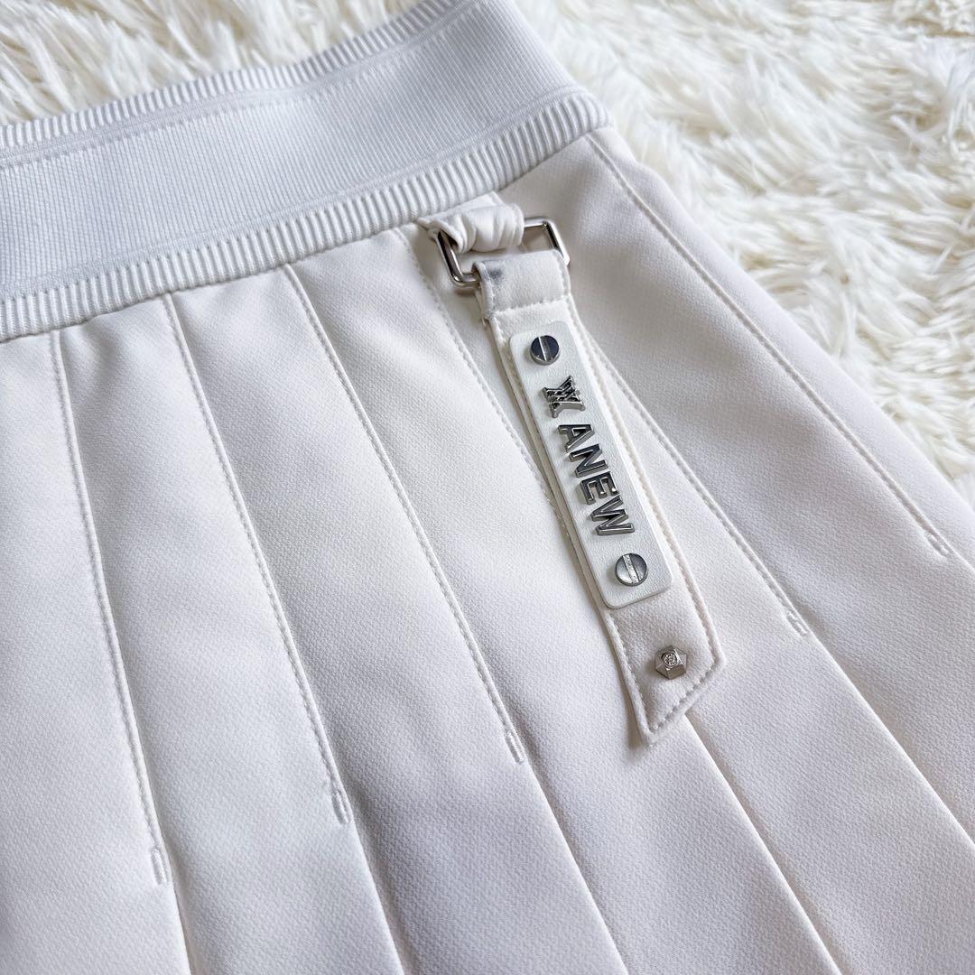 【アニューゴルフ】美品 プリーツスカート ホワイト Lサイズ レディース