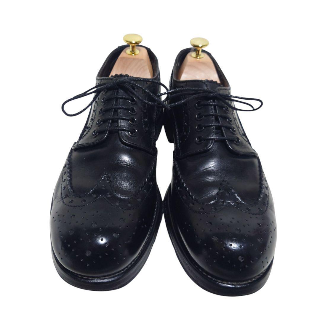 PADRONE パドローネ ウイングチップ メダリオン 内羽根 ブラック