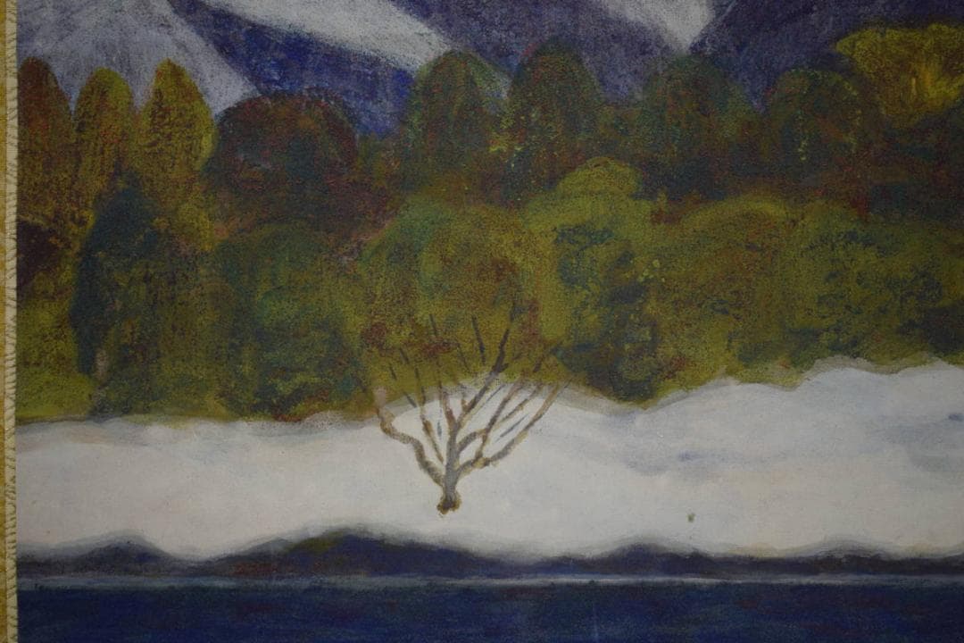 真作/栄/雪景山村図/布袋屋掛軸HF-708