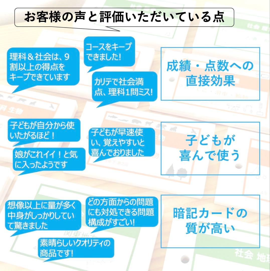 中学受験 暗記カード【5年下 理社国16-18回】 予習シリーズ 組み分け対策