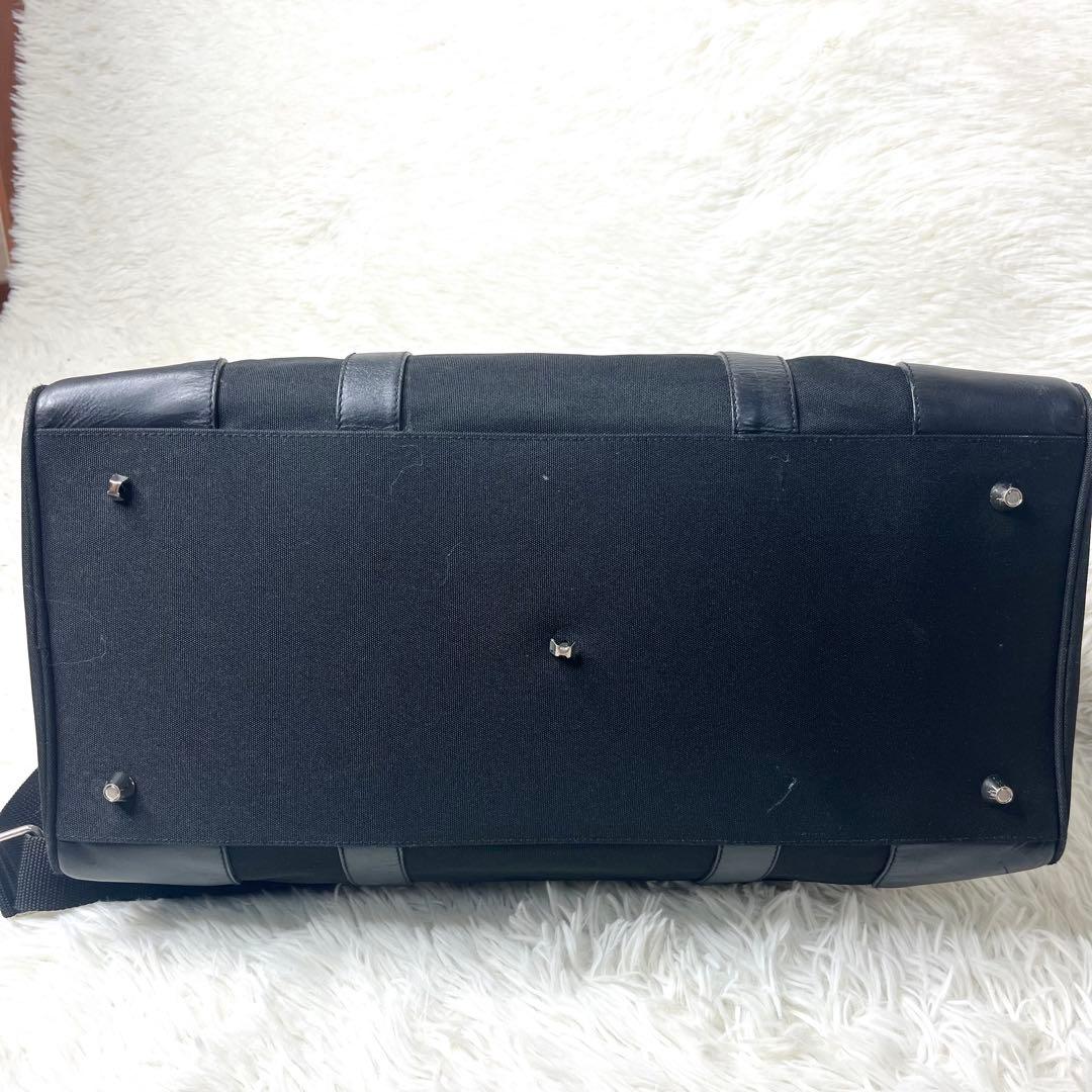 【美品】希少 ポロ ラルフローレン ボストンバッグ レザー×キャンバス ブラック