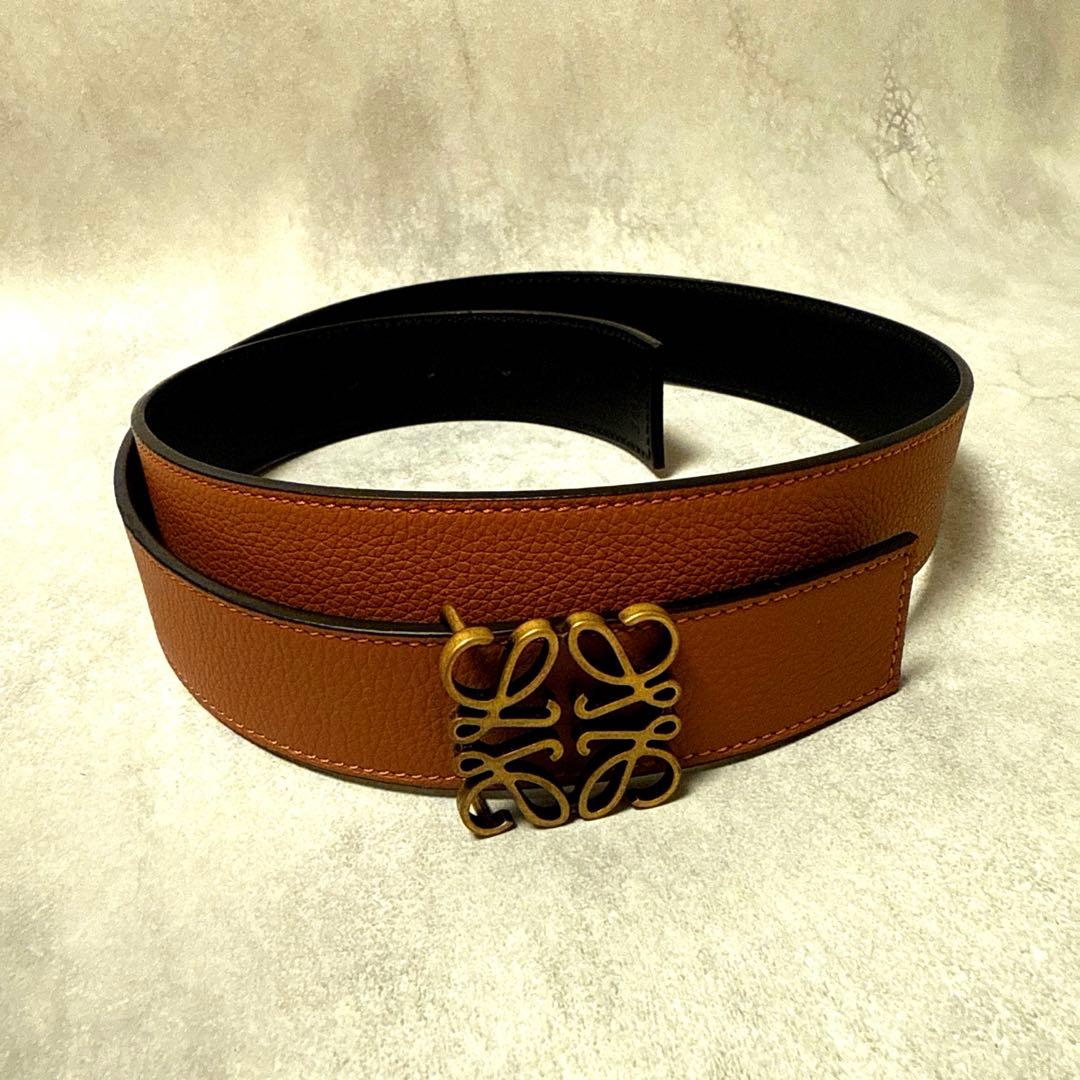 【ほぼ未使用】ロエベ　リバーシブル　レザーベルト 2025年新作