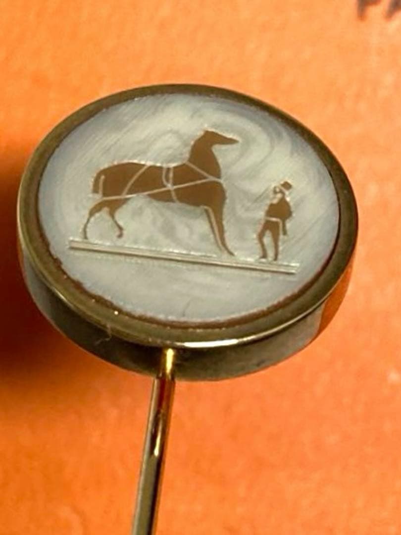 良品　HERMES エルメス　コロゾ　ピンブローチ　ピンバッチ　ゴールド　箱付き