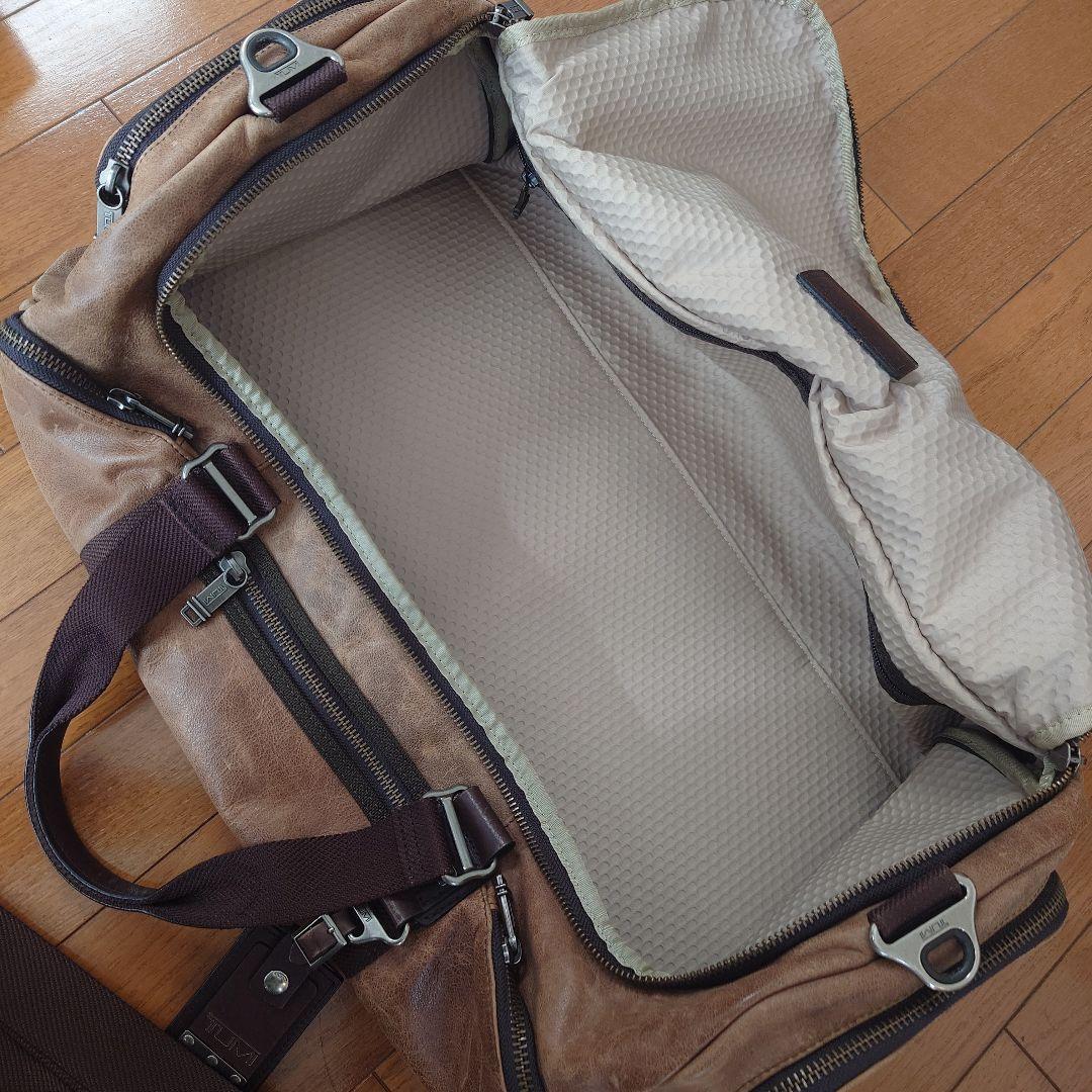 TUMI ボストンバッグ ブラウン レザー