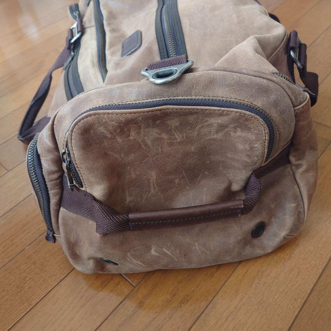 TUMI ボストンバッグ ブラウン レザー