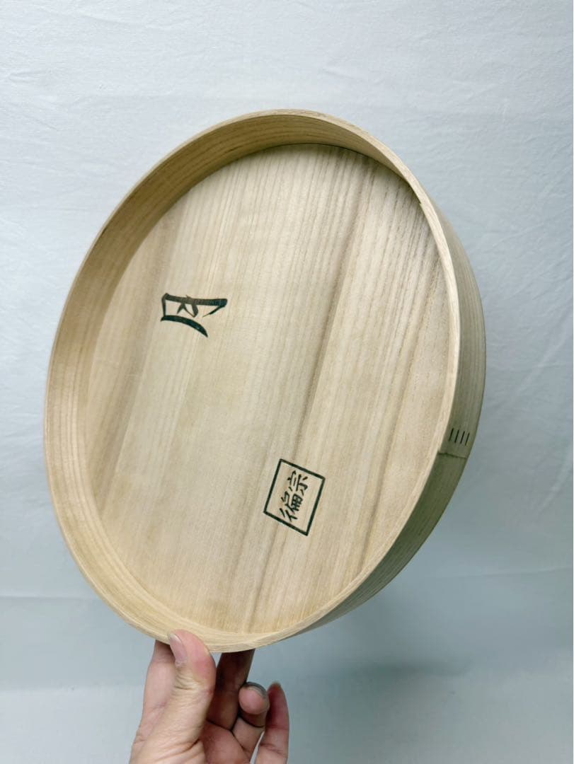 ほぼ未使用 茶道具 宗偏流家元 不審庵 名月盆 宗有好 桐木地 共箱